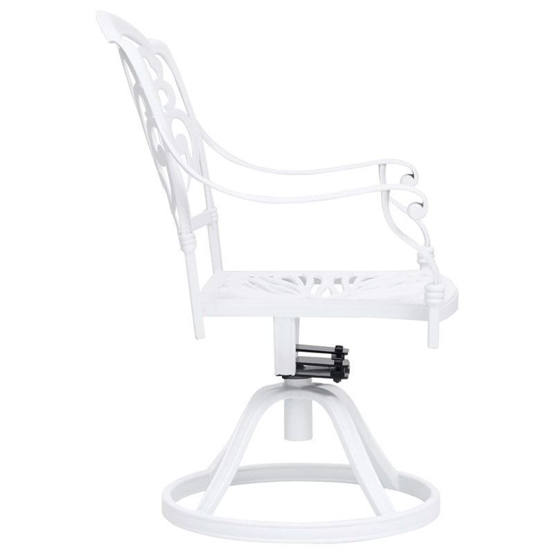 vidaXL 3 Piece Aluminum Small Bistro Set in White