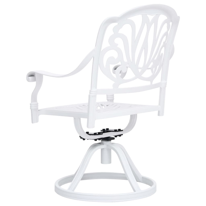 vidaXL 3 Piece Aluminum Small Bistro Set in White
