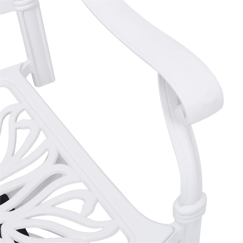 vidaXL 3 Piece Aluminum Small Bistro Set in White