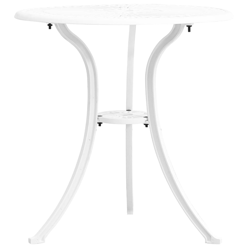 vidaXL 3 Piece Aluminum Small Bistro Set in White