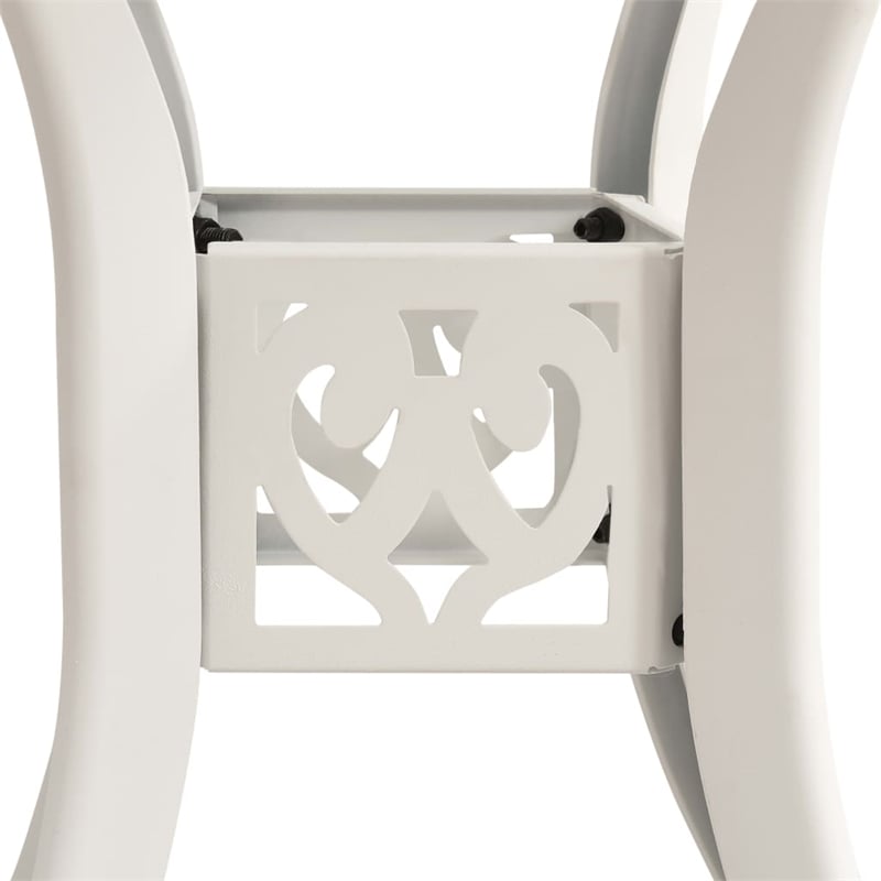 vidaXL 3 Piece Aluminum Medium Bistro Set in White