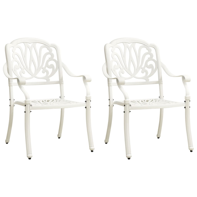 vidaXL 3 Piece Aluminum Medium Bistro Set in White