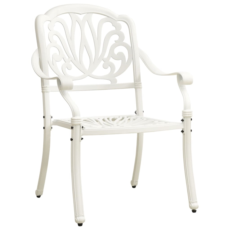 vidaXL 3 Piece Aluminum Medium Bistro Set in White