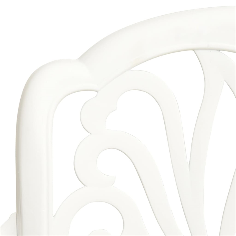 vidaXL 3 Piece Aluminum Medium Bistro Set in White