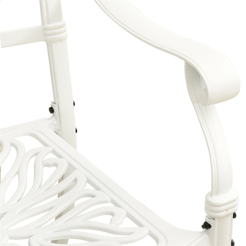 vidaXL 3 Piece Aluminum Medium Bistro Set in White