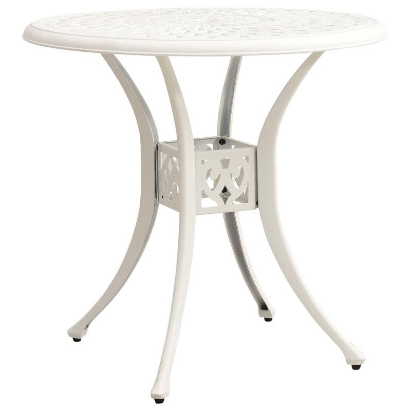 vidaXL 3 Piece Aluminum Medium Bistro Set in White