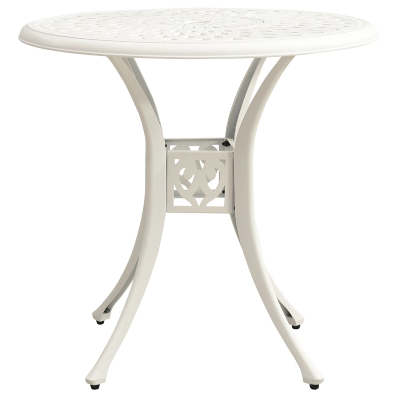 vidaXL 3 Piece Aluminum Medium Bistro Set in White