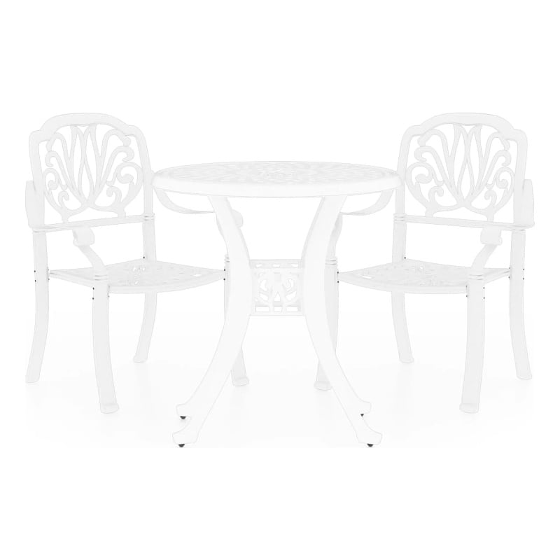 vidaXL 3 Piece Aluminum Medium Bistro Set in White