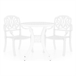 vidaXL 3 Piece Aluminum Medium Bistro Set in White