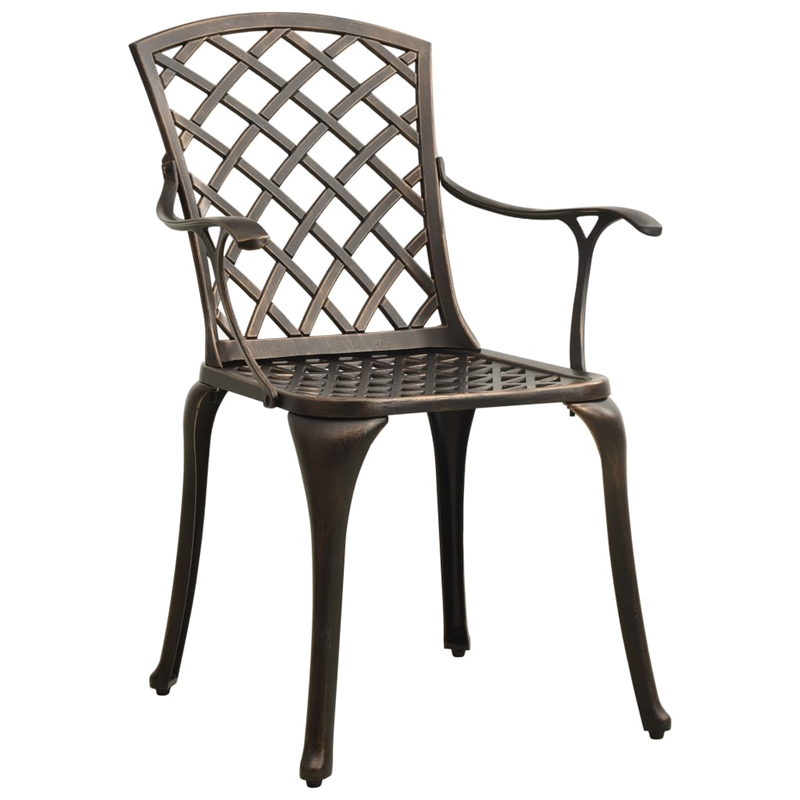 vidaXL Aluminum Medium Bistro Set in Brown
