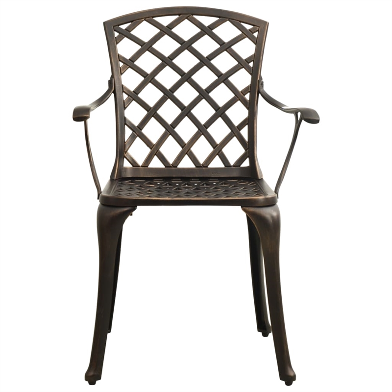 vidaXL Aluminum Medium Bistro Set in Brown