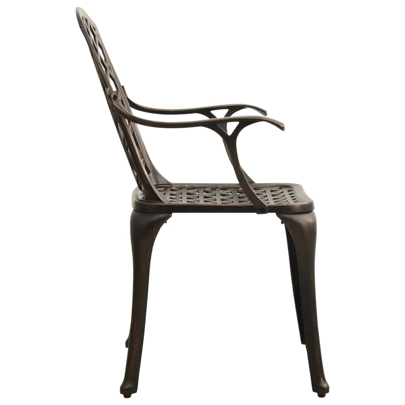 vidaXL Aluminum Medium Bistro Set in Brown