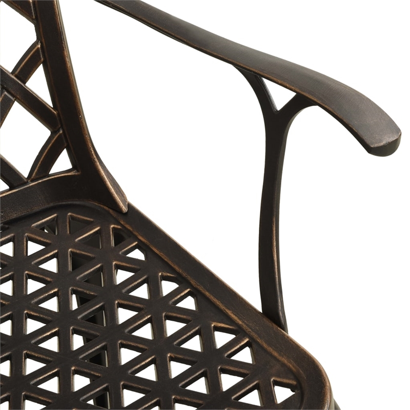 vidaXL Aluminum Medium Bistro Set in Brown