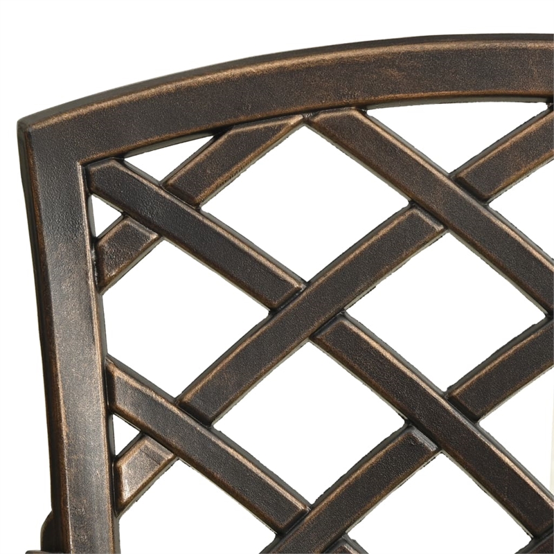 vidaXL Aluminum Medium Bistro Set in Brown