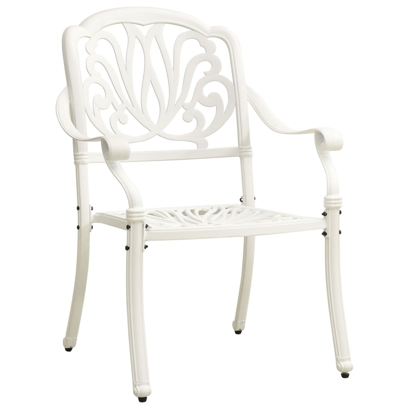 vidaXL 5 Piece Aluminum Medium Bistro Set in White