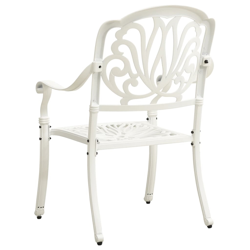 vidaXL 5 Piece Aluminum Medium Bistro Set in White