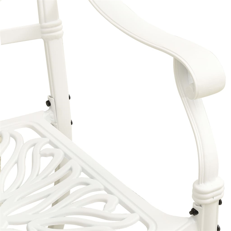 vidaXL 5 Piece Aluminum Medium Bistro Set in White