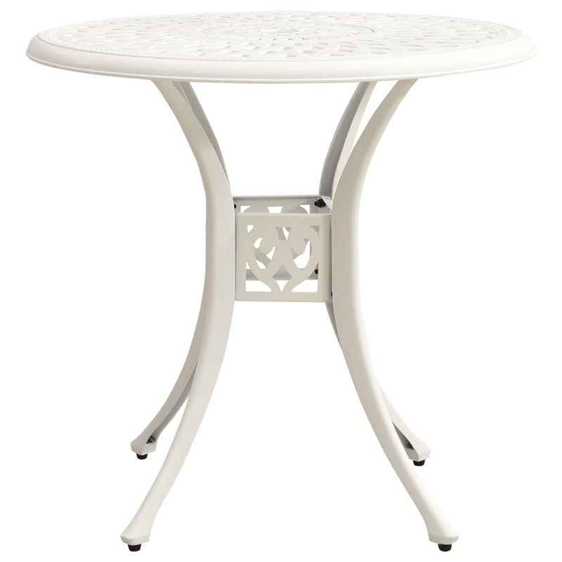 vidaXL 5 Piece Aluminum Medium Bistro Set in White