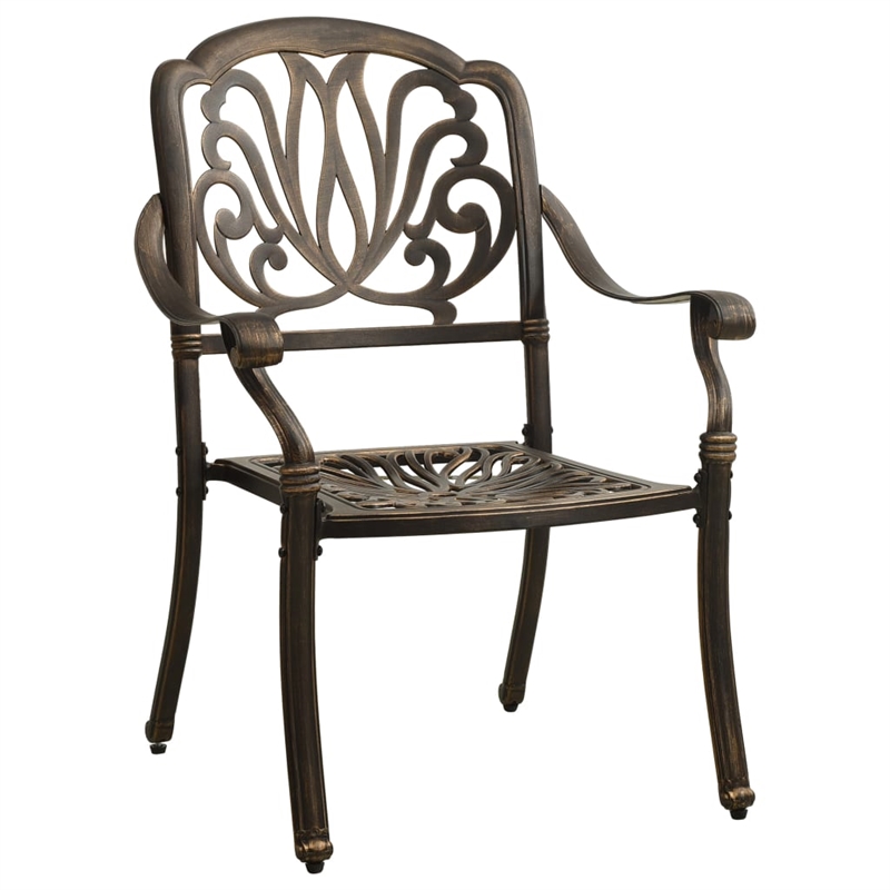 vidaXL 5 Piece Aluminum Medium Bistro Set in Bronze