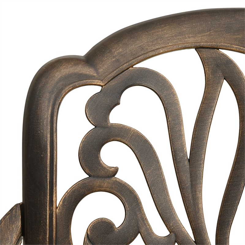 vidaXL 5 Piece Aluminum Medium Bistro Set in Bronze
