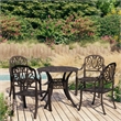 vidaXL 5 Piece Aluminum Medium Bistro Set in Bronze