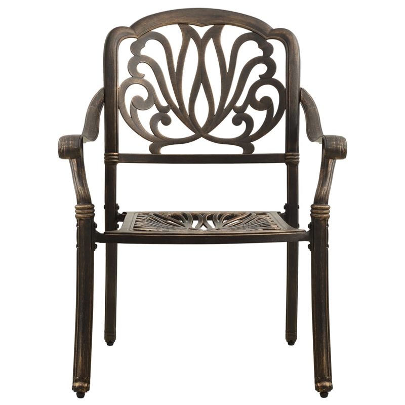 vidaXL 5 Piece Aluminum Medium Bistro Set in Bronze