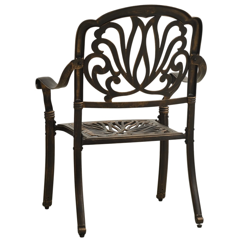 vidaXL 5 Piece Aluminum Medium Bistro Set in Bronze