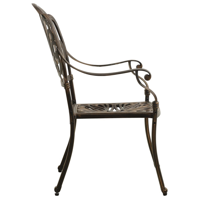 vidaXL 5 Piece Aluminum Medium Bistro Set in Bronze