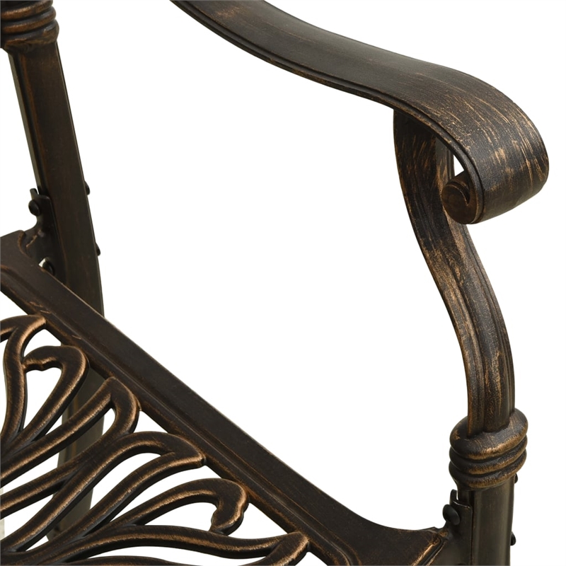 vidaXL 5 Piece Aluminum Medium Bistro Set in Bronze