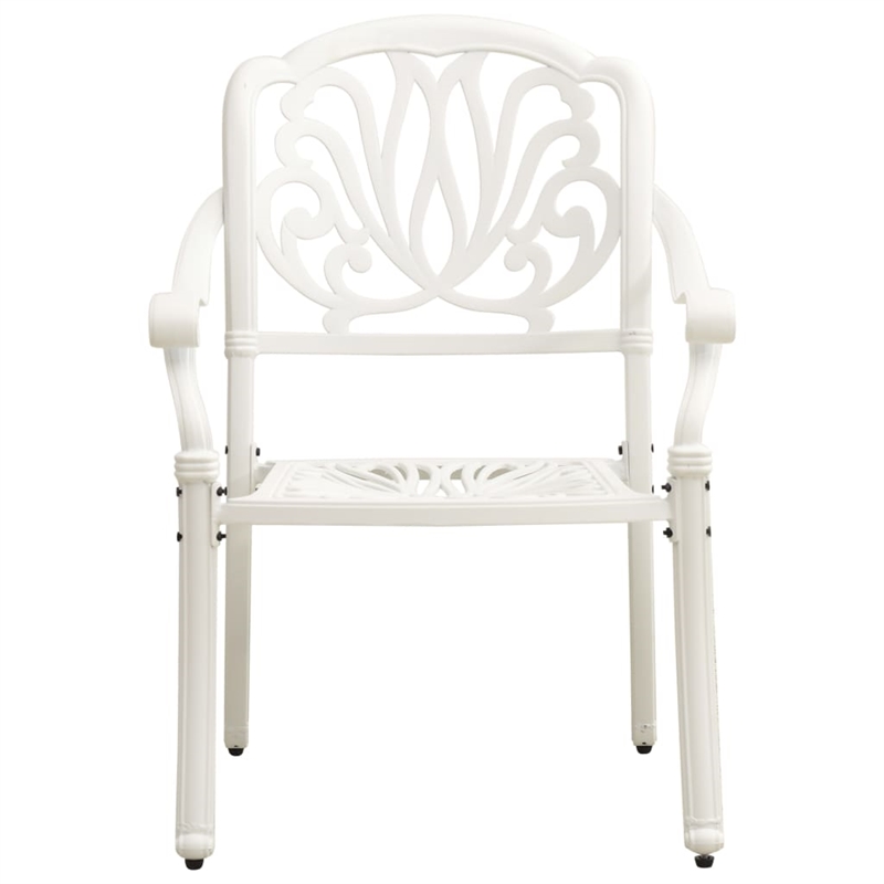 vidaXL 5 Piece Aluminum Bistro Set in White