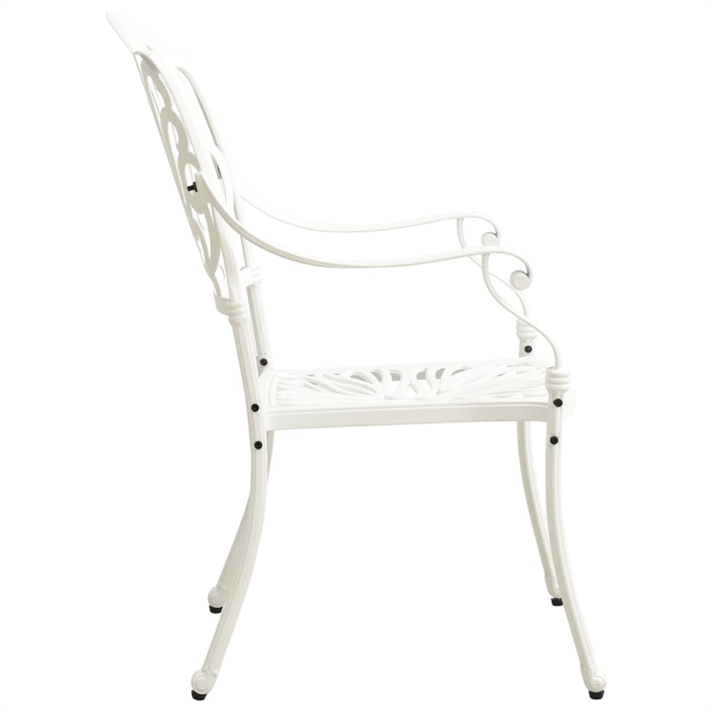 vidaXL 5 Piece Aluminum Bistro Set in White