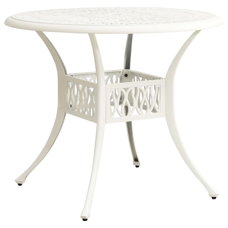 vidaXL 5 Piece Aluminum Bistro Set in White