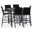vidaXL 7 Piece Steel Bar Set in Black/Gray