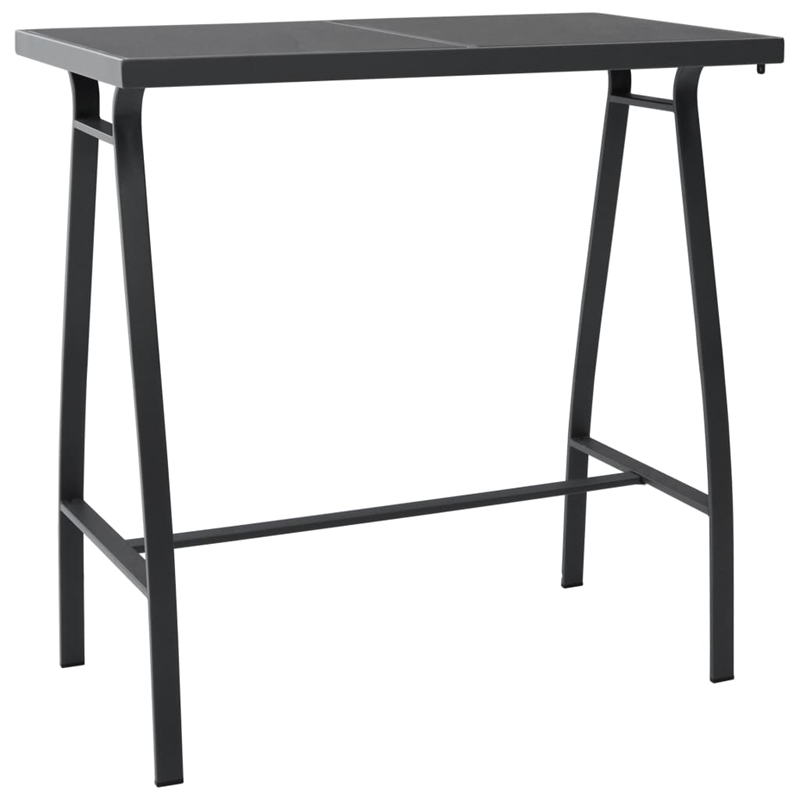 vidaXL 7 Piece Steel Bar Set in Black/Gray