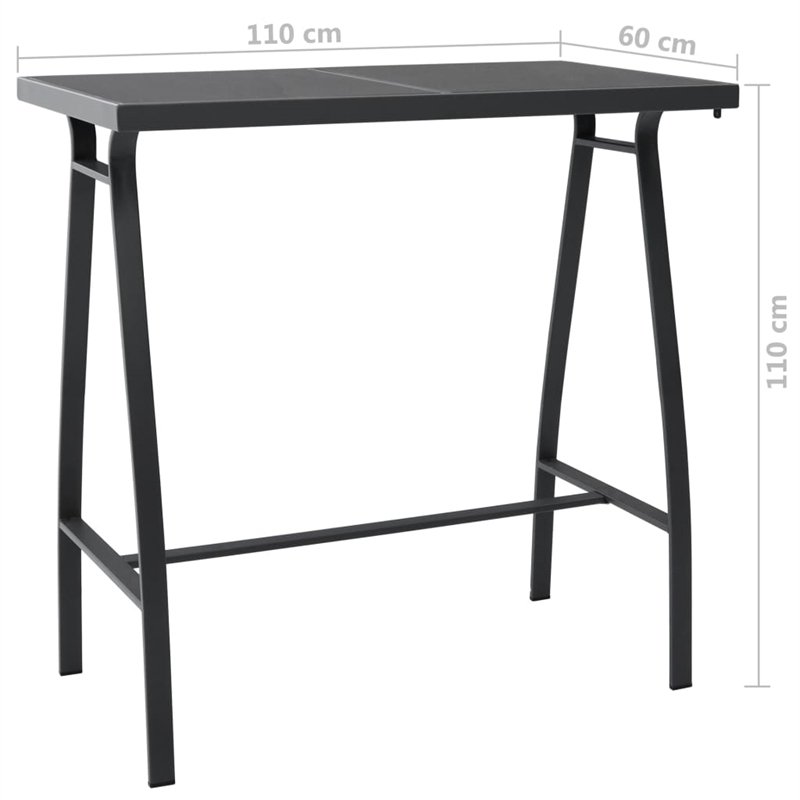vidaXL 7 Piece Steel Bar Set in Black/Gray