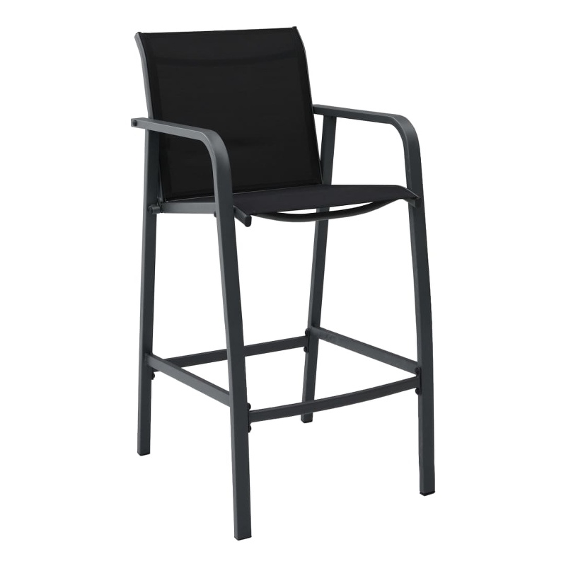 vidaXL 7 Piece Steel Bar Set in Black/Gray