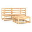 vidaXL 3 Piece Wood Garden Lounge Set in Natural