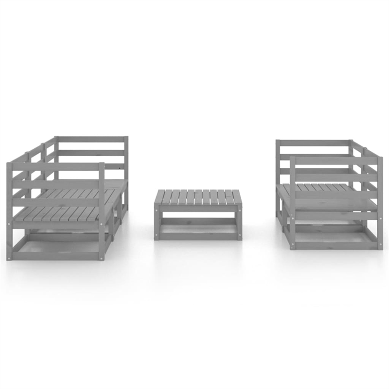 vidaXL 6 Piece Wood Garden Lounge Set in Gray