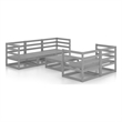 vidaXL 6 Piece Wood Garden Lounge Set in Gray