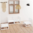 vidaXL Wood Small Garden Lounge Set in White