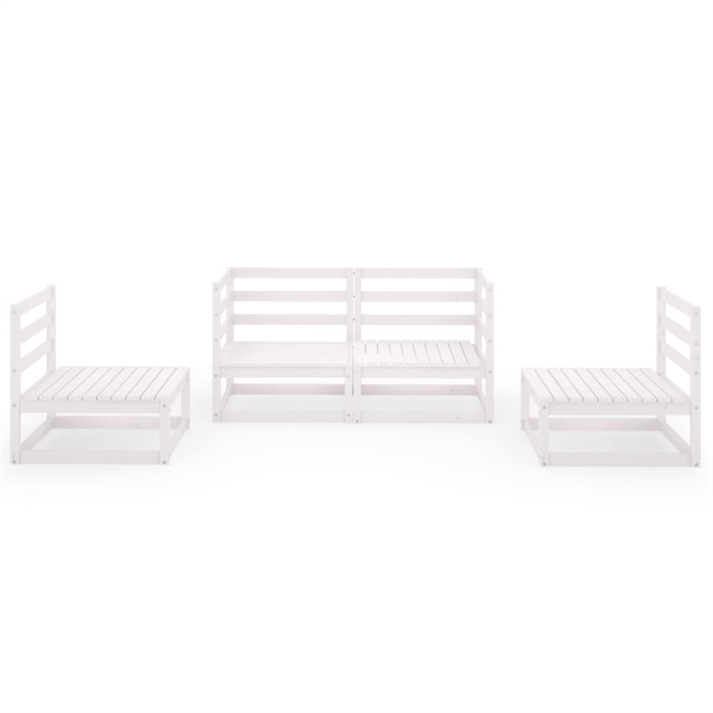 vidaXL Wood Small Garden Lounge Set in White