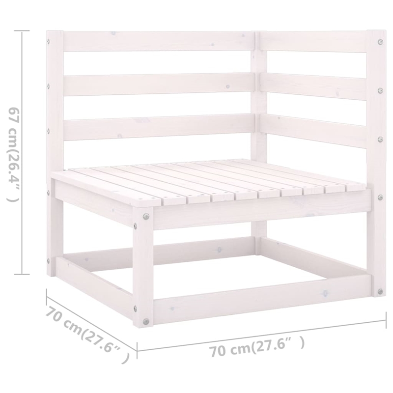 vidaXL Wood Small Garden Lounge Set in White
