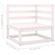 vidaXL Wood Small Garden Lounge Set in White