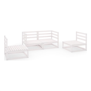 vidaXL Wood Small Garden Lounge Set in White
