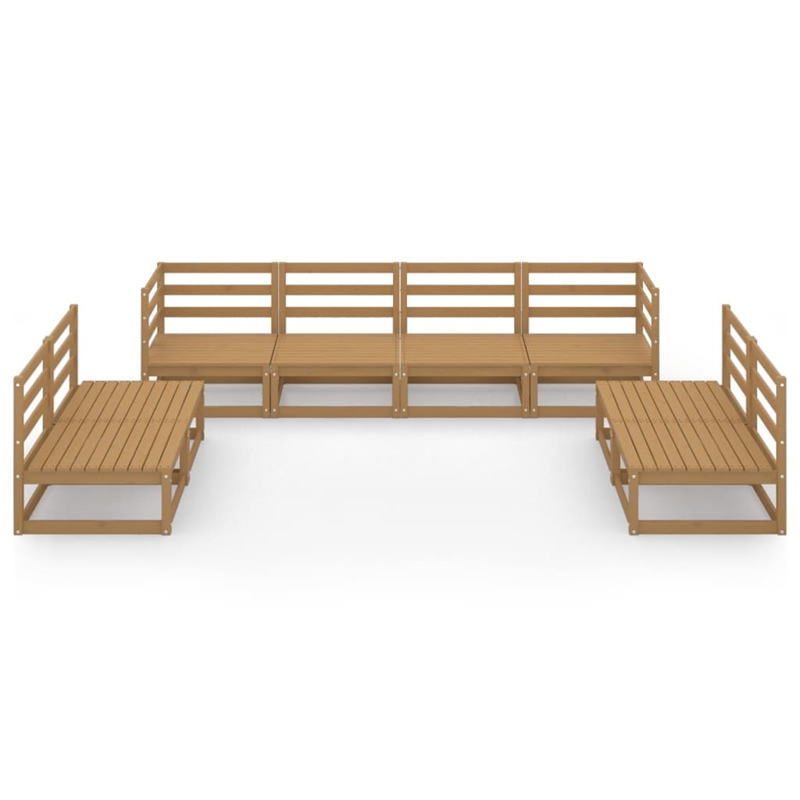 vidaXL 8 Piece Wood Large Garden Lounge Set in Brown