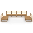 vidaXL 8 Piece Wood Large Garden Lounge Set in Brown