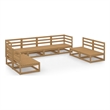 vidaXL 8 Piece Wood Large Garden Lounge Set in Brown
