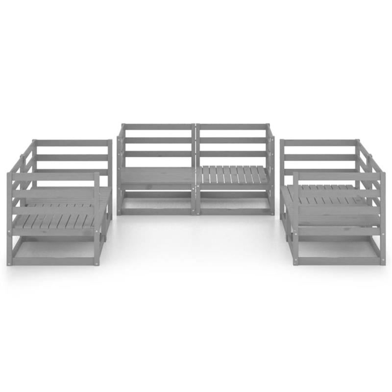 vidaXL 6 Piece Wood Garden Lounge Set in Gray