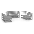 vidaXL 6 Piece Wood Garden Lounge Set in Gray