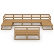 vidaXL 9 Piece Wood Small Garden Lounge Set in Brown